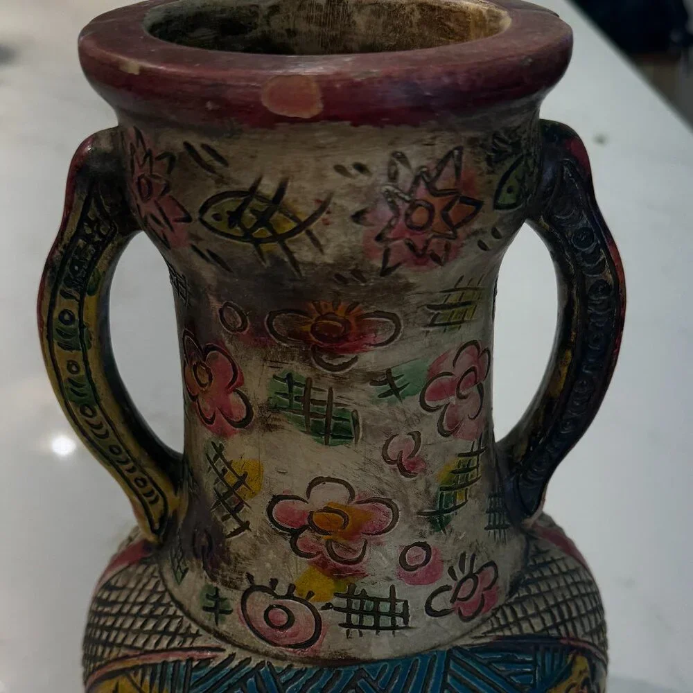 Japanese Majolica Vase - Vintage - Picture 5 of 8